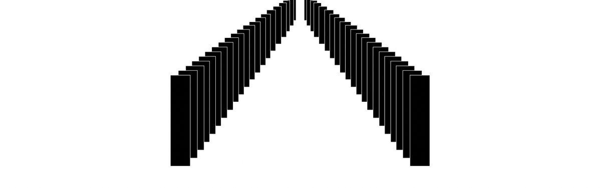 Stacks of rectangles leading into the distance.